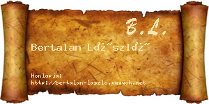 Bertalan László névjegykártya