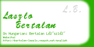 laszlo bertalan business card